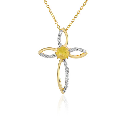 Collar en plata con Zafiro amarillo de Madagascar