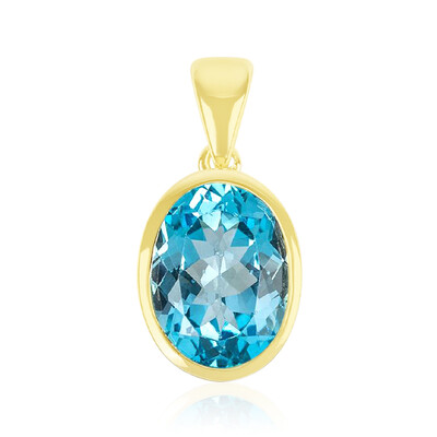 Colgante en plata con Topacio azul suizo