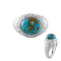 Anillo en plata con Turquesa azul del Mohave Kingman