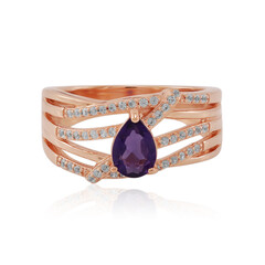 Anillo en plata con Amatista de Zambia