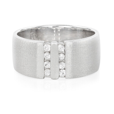 Anillo de hombre en plata con Zafiro blanco