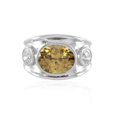 Anillo en plata con Zircón amarillo