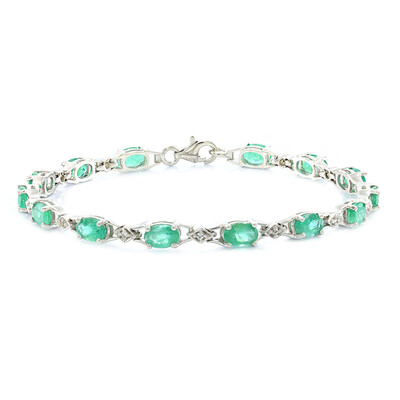 Brazalete en plata con Esmeralda de Zambia