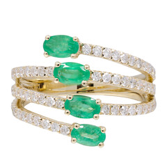 Anillo en oro con Esmeralda de Zambia AAA (CIRARI)