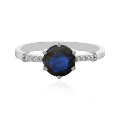 Anillo en plata con Labradorita