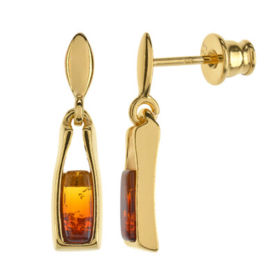 Pendientes en plata con Ámbar báltico (dagen)