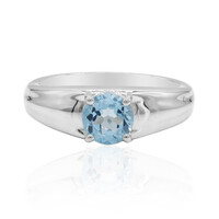 Anillo en plata con Topacio azul suizo (Tenner Diniz)