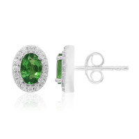 Pendientes en plata con Tsavorita