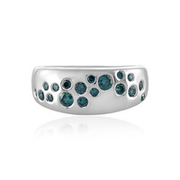 Anillo en plata con Diamante azul I3
