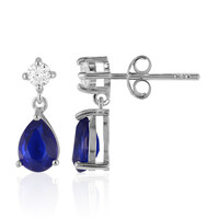 Pendientes en plata con Espinela azul royal