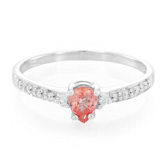 Anillo en plata con Zafiro Padparadscha