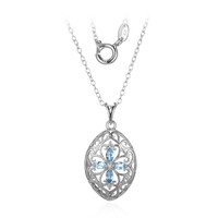 Cadena en plata con Topacio azul suizo