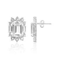 Pendientes en plata con Topacio blanco