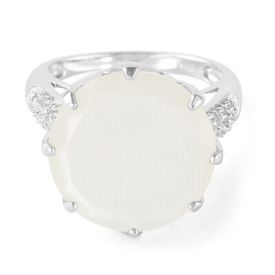 Anillo en plata con Piedra de Luna blanca