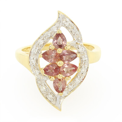 Anillo en oro con Zafiro Padparascha no calentado (AMAYANI)