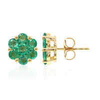 Pendientes en oro con Esmeralda de Zambia AAA