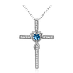 Collar en plata con Topacio azul de Londres