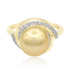 Anillo en oro con Perla dorada del mar del sur (TPC)