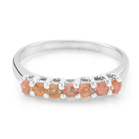 Anillo en plata con Zafiro naranja