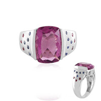 Anillo en plata con Fluorita rosa de México (Adela Silber)