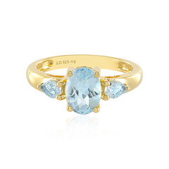 Anillo en plata con Topacio azul cielo