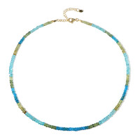Collar en plata con Apatita azul neón