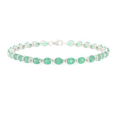 Brazalete en plata con Esmeralda de Zambia