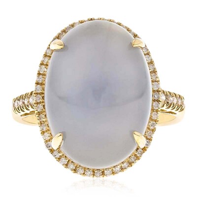 Anillo en oro con Piedra de luna azul (CIRARI)