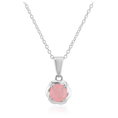 Collar en plata con Cuarzo rosa pastel
