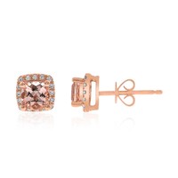 Pendientes en oro con Morganita AAA