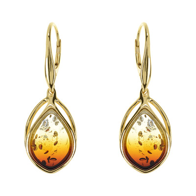 Pendientes en plata con Ámbar báltico (dagen)