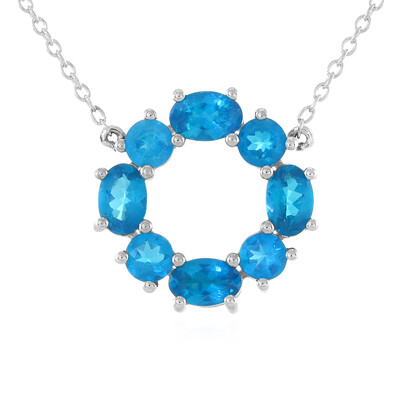 Collar en plata con Apatita azul neón