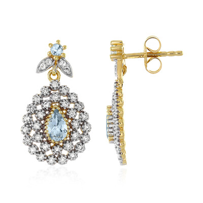 Pendientes en plata con Aguamarina