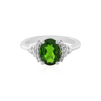 Anillo en plata con Diópsido de Rusia