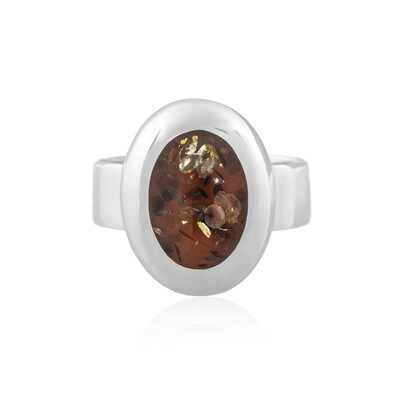 Anillo en plata con Ámbar báltico (dagen)