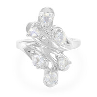 Anillo en plata con Piedra de Luna arcoíris