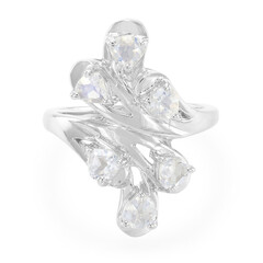 Anillo en plata con Piedra de Luna arcoíris