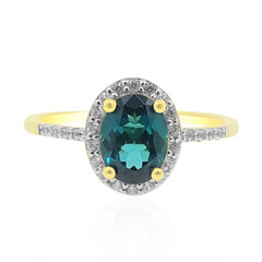 Anillo en oro con Indidolita de Brasil