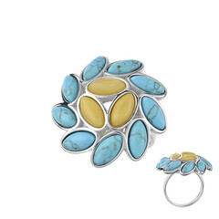 Anillo en plata con Turquesa