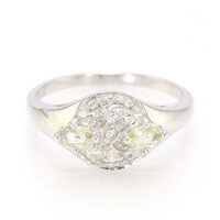 Anillo en plata con Turmalina cuprífera