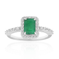 Anillo en plata con Esmeralda de Brasil