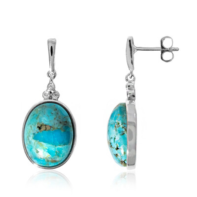 Pendientes en plata con Turquesa azul plateadas de Mohave