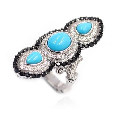 Anillo en plata con Turquesa bella durmiente (Dallas Prince Designs)