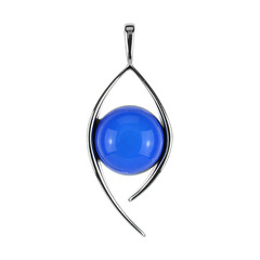 Colgante en plata con Ámbar colombiano azul