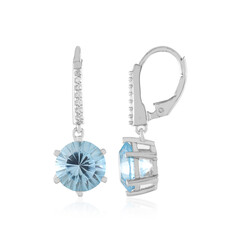 Pendientes en plata con Topacio azul cielo
