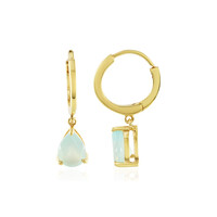 Pendientes en plata con Calcedonia agua