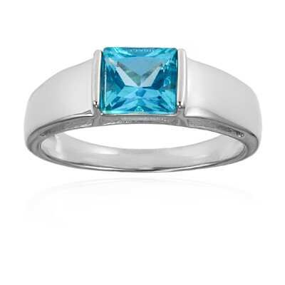 Anillo en plata con Topacio color Paraiba
