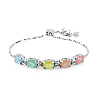 Brazalete en plata con Cuarzo amarillo pastel