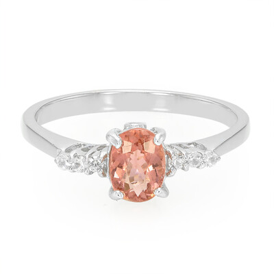 Anillo en plata con Turmalina cuprífera rosa