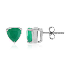 Pendientes en plata con Ónix verde
